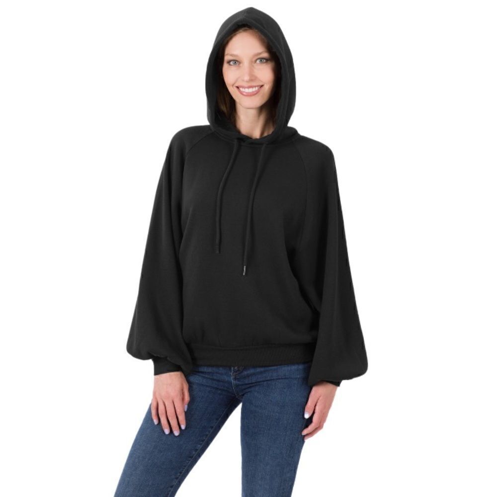 NWT RAGLAN SLEEVE SOFT STRETCH SWEATSHIRT black